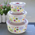 4"5"6"ceramic bowl, hot soup bowls with plastic lid,microwave safe bowl